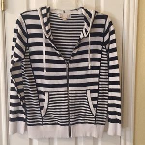 Michael Kors Striped Sweater Hoodie - Medium